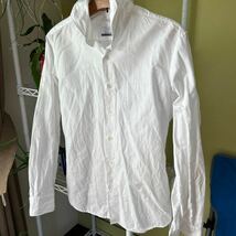 EDIFICE インド綿　ドレスシャツ　白　麻　M_画像5