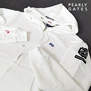 ★新品正規品春物 PEARLYGATES/パーリーゲイツ コットンフルジップパーカー size4(M) コットンでソフトな肌触り、ストレッチ性 日本製