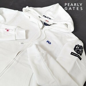 ★新品正規品春物 PEARLYGATES/パーリーゲイツ コットンフルジップパーカー size6(LL) コットンでソフトな肌触り、ストレッチ性 日本製