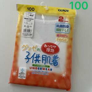 新品☆ 男児 ボーイズ GUNZE グンゼ あったか厚地 綿100% やわらか 丸首 半袖シャツ 2枚組（100cm）