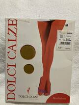 【新品】イタリア製 DOLCI CALZE マチ付き マスタードカラー 80デニール タイツ panty hose Morbidone_画像1