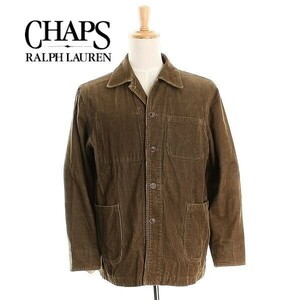 A4660/秋冬 CHAPS Ralph Lauren チャップス ラルフローレン コットン コーデュロイ カバーオール シャツジャケット L 茶/メンズ 日登美