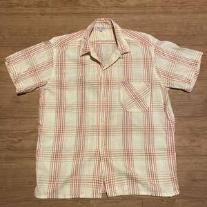 好配色/オープンカラーチェックシャツ/ボックス/ビンテージ/ジャマイカ製/半袖