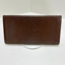 ◆dunhill ダンヒル◆ スリム長財布　お札入れ　本革　小銭入れ無し　通しマチ　ダークブラウン　MADE IN SPAIN 【USED】0202A_画像2