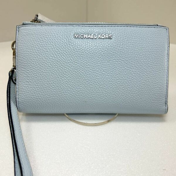 ☆新品-未使用-タグ付き☆ MICHAEL KORS マイケルコース 35F8STVW0L　リストレット　ストラップ付き　ライトブルー 【送料無料】0206B-L1