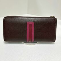 ◆Paul Smith ポールスミス◆ 長財布　L字ファスナー　本革　小銭入れ有　ロゴ刻印　ダークブラウン 【USED】1227A_画像2