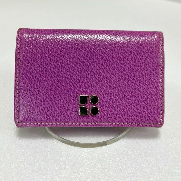 ☆良品☆ ◆kate spade ケイトスペード◆ カードケース　レザー　スナップ式　ロゴ金具　ピンク系　M067 【USED】1209