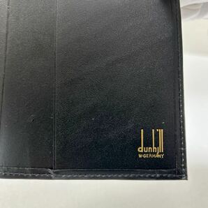 ☆良品☆ ◆dunhill ダンヒル◆ 長財布 二つ折り 本革 小銭入れ無 通しマチ ロゴ刻印 ブラック 【USED】0214Aの画像9