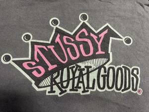 STUSSY OLD 黒タグ クラウンROYALGOODS Tee(XL) ヴィンテージ オールドステューシー 激レア 初期 ショーン 限定激安¥1売り切りnigo 