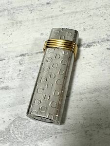 ■希少レア■ Christian Dior クリスチャンディオール CD柄 シルバーxゴールドカラー ライター ガスライター 喫煙具 着火未確認 ジャンク