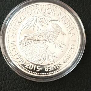 Z63-17)海外丸形記念銀貨、コイン、メダル*2015年カワセミ* 参考品１枚 シルバーの画像2