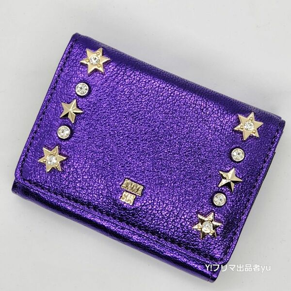 新品 ANNA SUI スパノヴァ 三つ折り 財布 パープル 紫 星 未使用 アナスイ