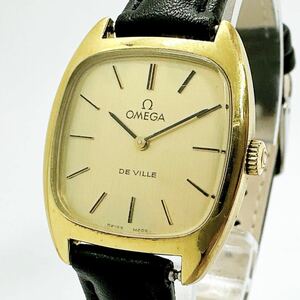 02093 オメガ OMEGA 稼働品 デビル DE VILLE 腕時計 手巻き ゴールドカラー アンティーク ヴィンテージ