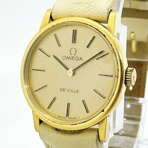 02295 オメガ OMEGA 稼働品 デビル DE VILLE レディース 腕時計 手巻き ゴールドカラー アンティーク ヴィンテージ