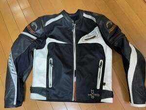 ◆HYOD HSL720DN AIGLE アイグル D3O ST-X レザーハイブリッドメッシュジャケット Lサイズ USED品◆袖着脱式