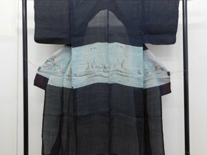 〔楽布〕P27888　珍品　本麻上布の　のしめ　男物　大正ロマン　ｋ