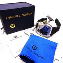 送料無料・新品・PAGANI DESIGNパガーニデザイン・メンズクォーツ腕時計、VH65・トノー型スケルトン文字盤モデルPD-1738 _画像10