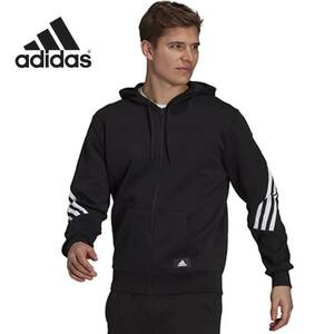 新品未使用 adidas ドライスウェット パーカー 【L】定価7689円 アディダス ジャージ 上着 スポーツ カジュアル ジップアップ 黒 4086 運動