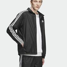 新品 adidas 【XL】ウィンドブレーカー セットアップ 裏起毛 アディダス 防寒 上下 上着 長ズボン ウインド ナイロン ジャージ O 7335 黒_画像2