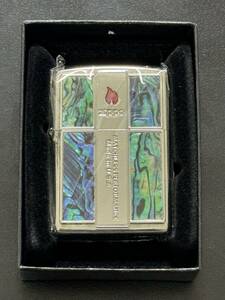 zippo 鮑 シェル 特殊加工品 シルバー SHELL 2011年製 silver FIRE ファイヤ ケース 保証書