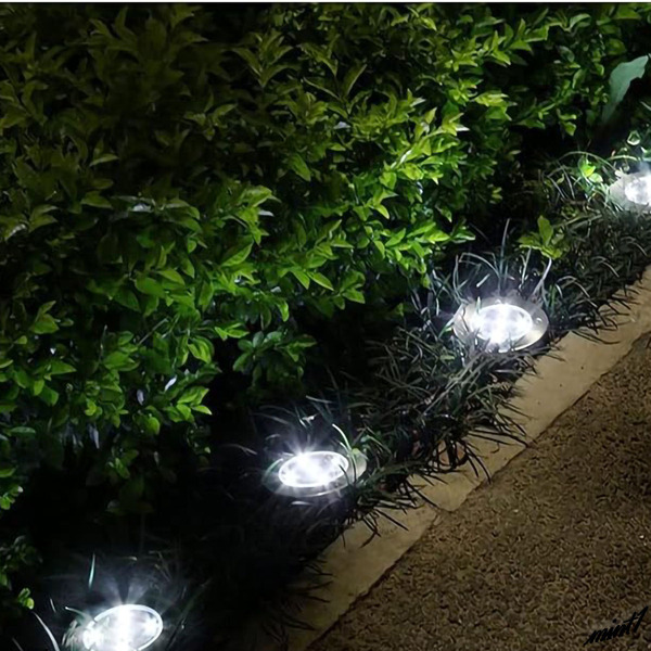 【白色系の光が明るく照らす】 ガーデンライト 8個入 ソーラー充電式 IP65防水 自動点灯消灯 インテリア 照明 防犯 エクステリア