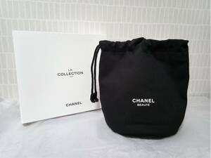 CHANEL　シャネル　新品箱入　ラ・コレクション　ノベルティー　黒　キャンバス布　巾着袋　ポーチ　プレゼントにも！最安送料３５０円