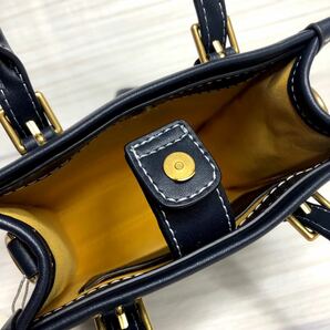 TORY BURCH モノグラム ジャカード ミニトート ネイビーの画像3