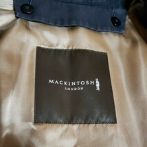 春先の英国調★【マッキントッシュ/MACKINTOSH LONDON】高級『ギャバジンコットン×ウールライナー』ブラック コート(M)裏地英国チェック柄_画像6