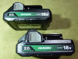 ◆◇未使用　HiKOKI(日立) 18Vリチウムイオンバッテリー ＢＳＬ1820Ｍ 2個セット◇◆管理番号M14