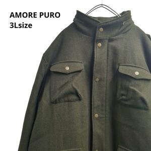 AMORE PURO　ミリタリーコートジャケット　カーキメンズ3L b19