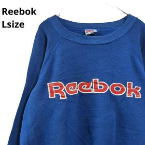 【Made in USA】Reebokヴィンテージスウェットトレーナー青L　c6