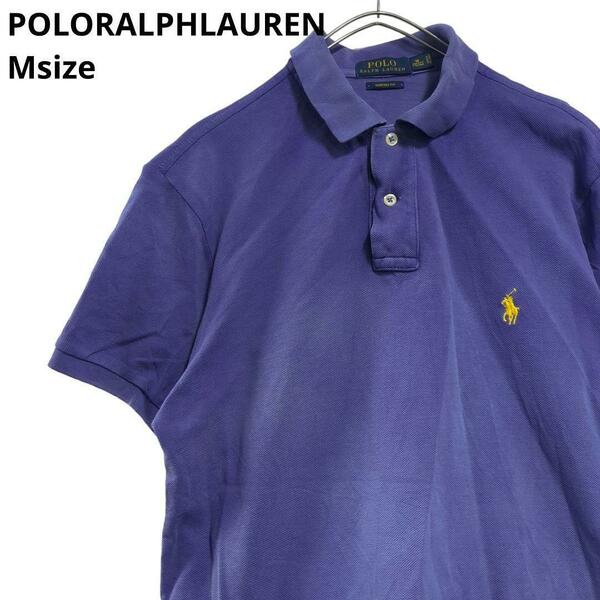 POLORALPHLAURENポロラルフローレン半袖ポロシャツ　紫メンズM　c3