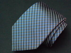  beautiful goods [HUGO BOSS Hugo Boss ]A1245 thin gray navy Italy made in Italy SILK brand necktie old clothes superior article 