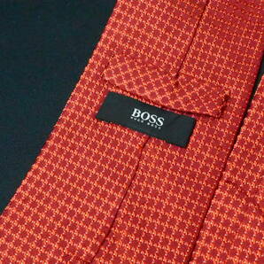  【HUGO BOSS ヒューゴボス】A1255 ワインレッド イタリア 伊製 SILK ブランド ネクタイ 古着 良品の画像5