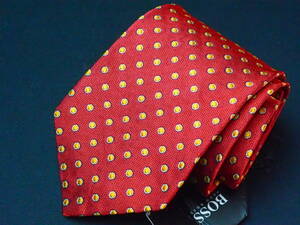  unused goods [HUGO BOSS Hugo Boss ]A1266 red RED Italy made in Italy SILK brand necktie old clothes superior article 