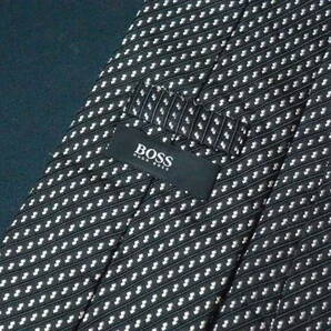 美品 【HUGO BOSS ヒューゴボス】A1271 黒 ブラック イタリア 伊製 SILK ブランド ネクタイ 古着 良品の画像3