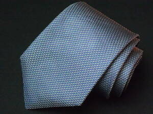  beautiful goods [HUGO BOSS Hugo Boss ]A1321 silver blue Italy made in Italy SILK brand necktie old clothes superior article 