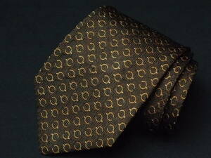  beautiful goods [CELINE Celine ]A1414 Brown C Logo Italy made in Italy SILK brand necktie old clothes superior article 