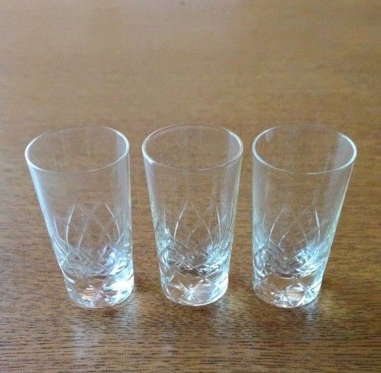 レトロ アンティーク ショットグラス カットガラス おちょこ