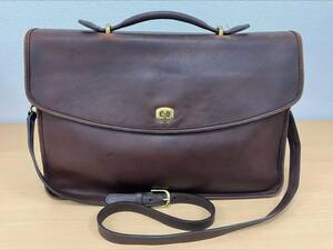 #9444 オールドコーチ COACH グラブタンレザー 5265 ブリーフケース ビジネスバック ショルダーバック アメリカ製 USA 2way レア 希少