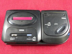 SEGA HAA-2912 メガドライブ2 本体 + メガCD2 MD ＊ジャンク品【GH】