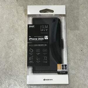 未使用未開封　ラスタバナナ iPhone12 mini 5.4インチ ケース カバー 手帳型 +COLOR 薄型 BK×DBR 5602IP054BO　4988075671867