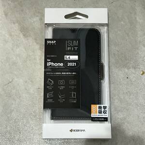 未使用未開封　ラスタバナナ iPhone13 mini 専用 ケース カバー 手帳型 カード入れ BK×DBR　 4988075686045