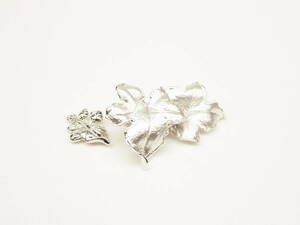 真珠ネックレス用　リーフ・モチーフ　マグネットクラスプ　Silver製　【新品】No.2