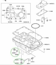 【送料無料】カワサキ純正ゼファー1100 ゼファー1100RSオイルフィルター ドレンボルト パッキンセット(ガスケット エレメント ワッシャー)_画像2