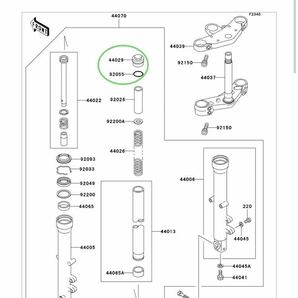 【送料無料】カワサキ純正ゼファー400 ゼファーχフロントフォーク トップボルト(トップキャップ 39φ 39mm カイ Oリング ハンドル BEET)の画像2