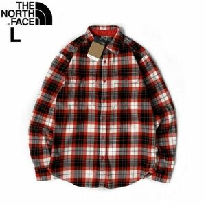 1円～!売切!【正規新品】THE NORTH FACE◆ARROYO FLANNEL SHIRT 長袖 ネルシャツ US限定 胸ポケ カジュアル(L)赤② チェック柄 180914-43