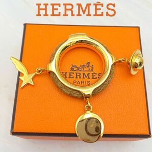 HERMES エルメス　スカーフリング コメット チャーム付き