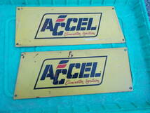 店舗使用品　オールド　昭和　旧車　アクセル　ACCEL　ブリキの看板ボード　2枚組_画像1