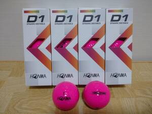 【新品・未使用】ホンマ D1 ピンク 1ダース12球 2022年モデル　HONMA ゴルフボール